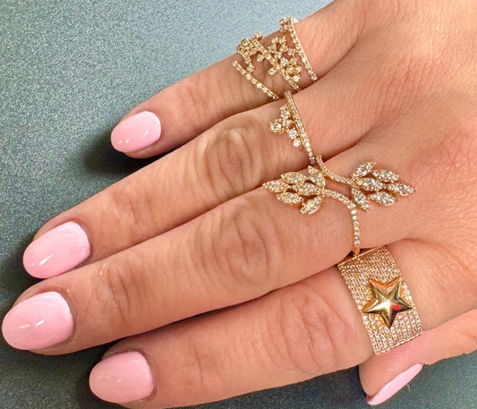 Diamond Cigar Ring Star and Diamonds