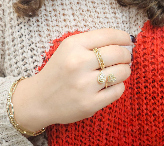 YOU AND ME Heart and Pear Diamond Ring
