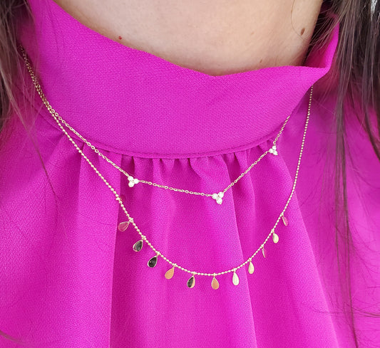 Trio Diamond Station Necklace