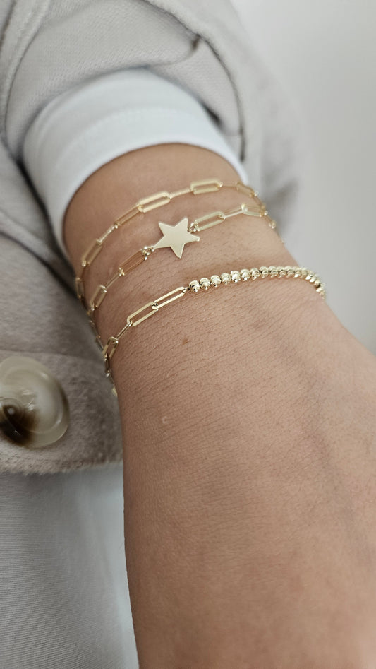 Star Charm on Paperclip bracelet