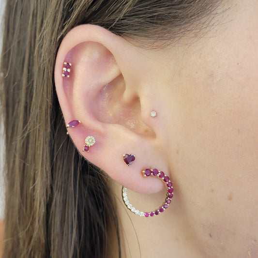 Marquise Color Stone Studs 5X2MM
