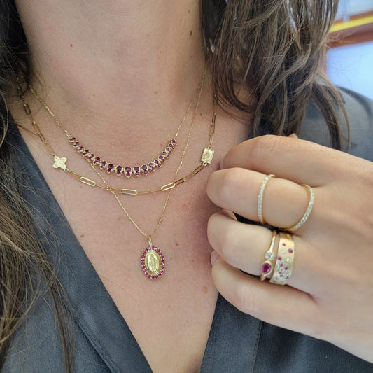 Color Stone Pear Shape Necklace