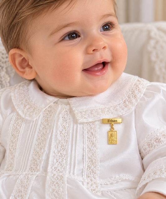 Scapular Medal Engravable Plate Baby Pin
