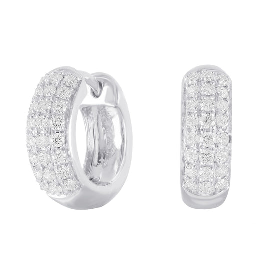 Chunky Diamond Huggie Earrings
