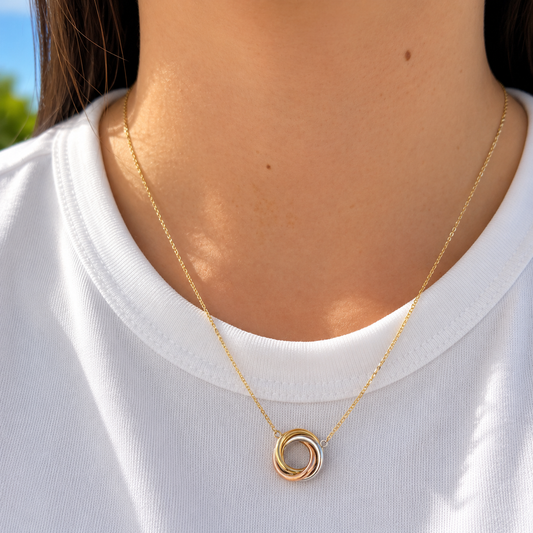 Tricolor Love Knot Necklace