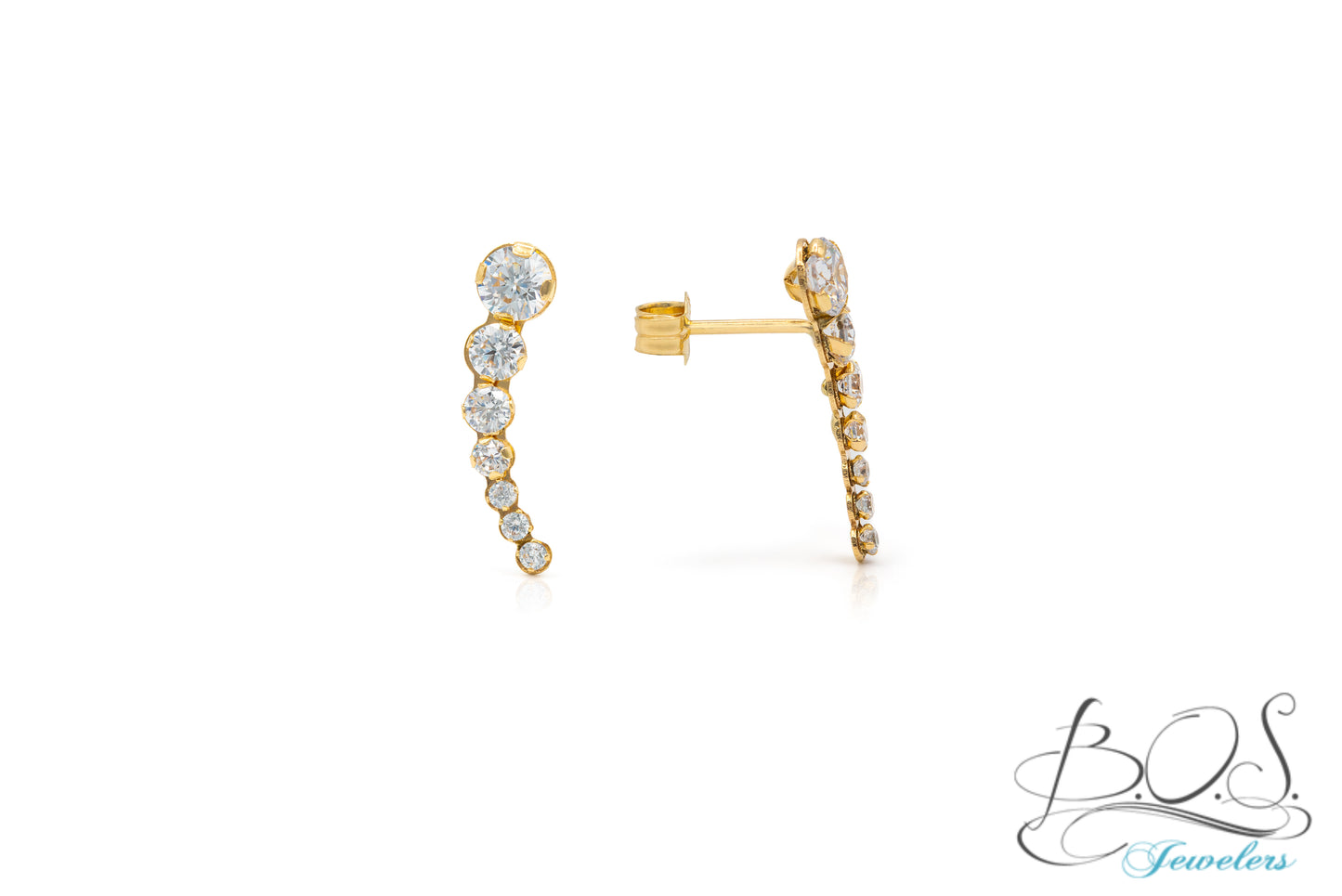 Embellished C/Z Crawler Earring 14K Gold