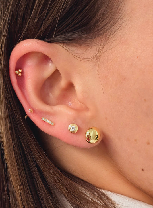 Button 9mm Flat Earring