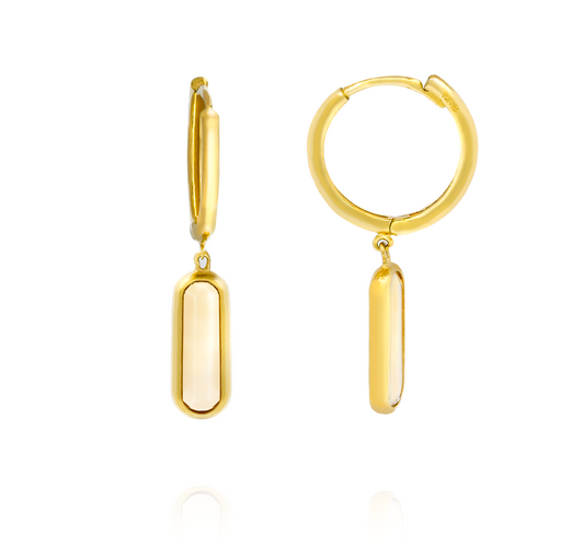 Golden Citrine or White Topaz Delight Huggies