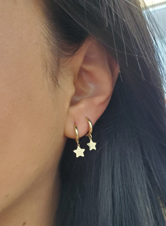 Huggies with Dangling Star