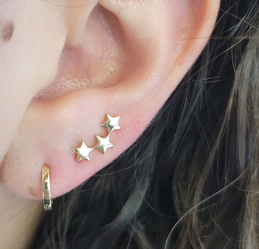 Three Star Crawler Earring