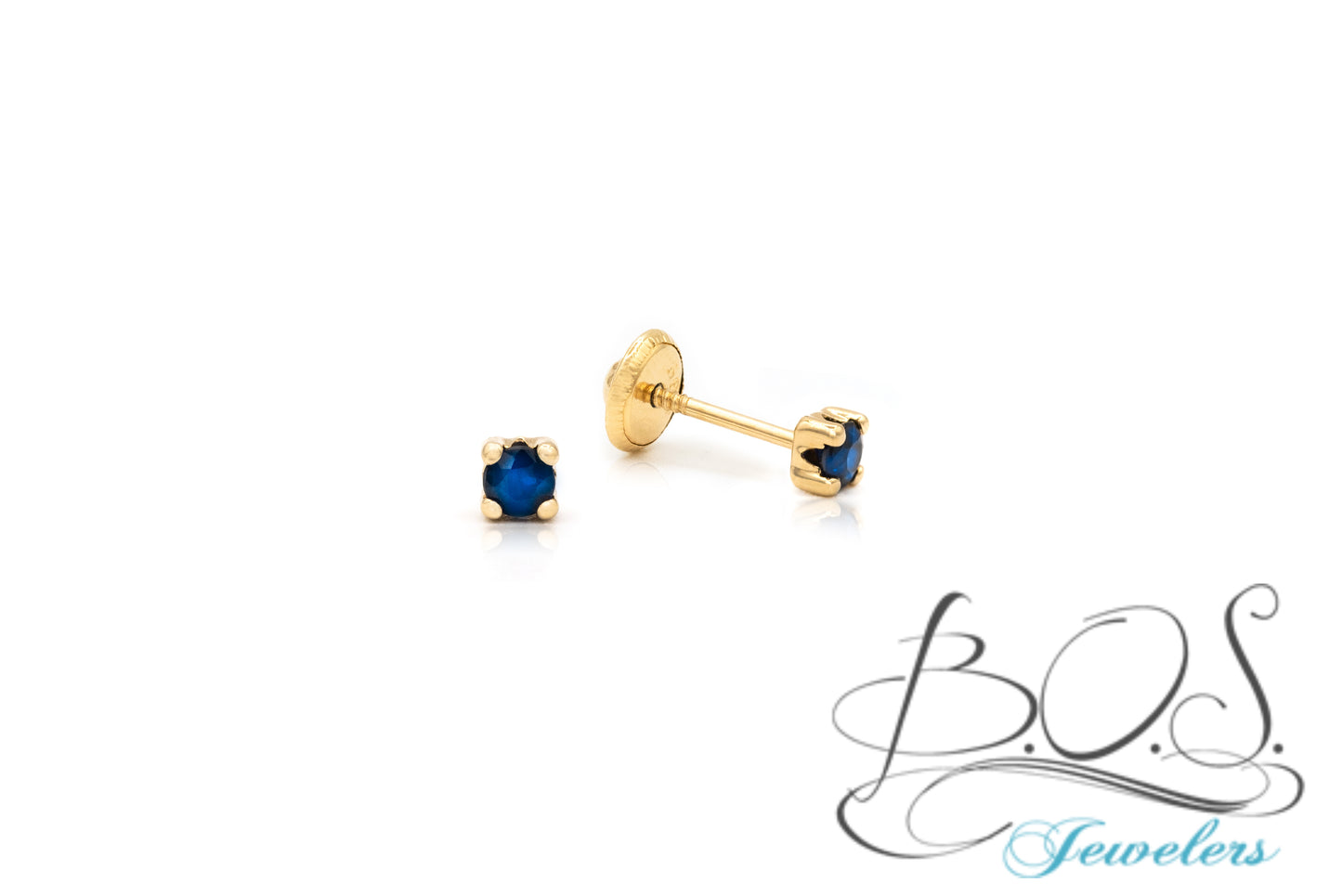 Color Stone Baby Earrings 14K Gold