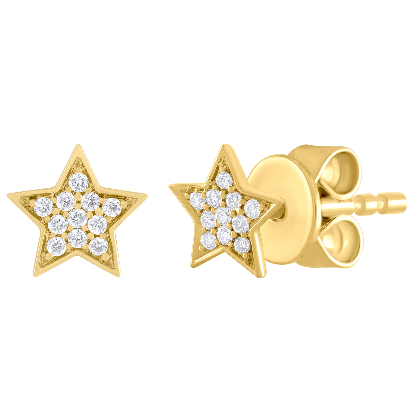 Diamond Star Stud Earring-6mm