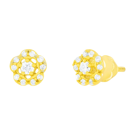 Flower Diamond Stud Earrings 5mm