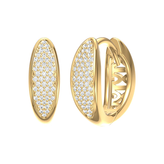 Marquise Pave Diamond Huggies