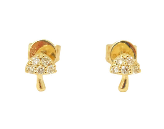 Mini Mushroom Diamond Earrings