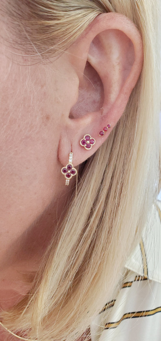 Three Color Stone Earrings