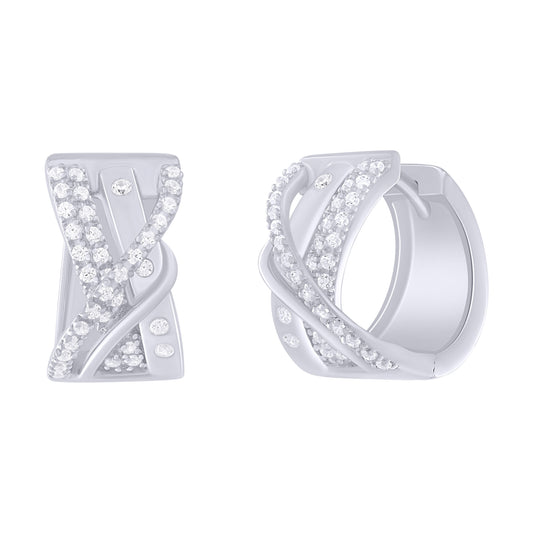 Crossover Diamond Huggies