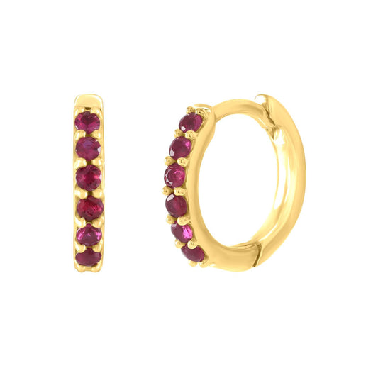 Huggie Earring with Precious Gems