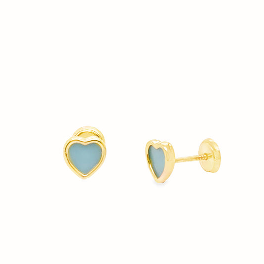 Heart Mother of Pearl Stud Baby Earrings