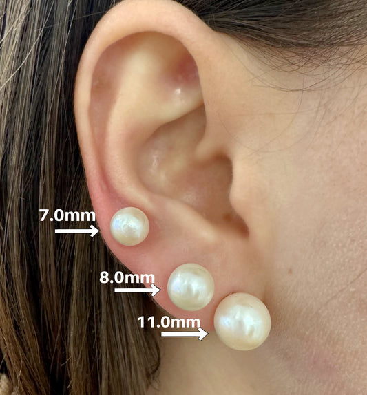Fresh Water Pearl Stud Earrings 7mm