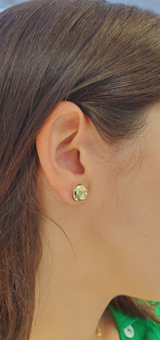 Button 11mm Flat Earring