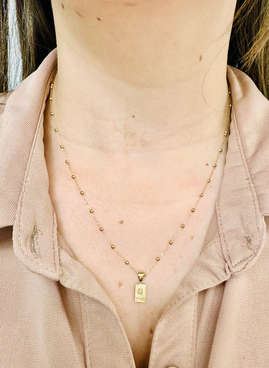 Beaded Necklace 0.5 inch between beads