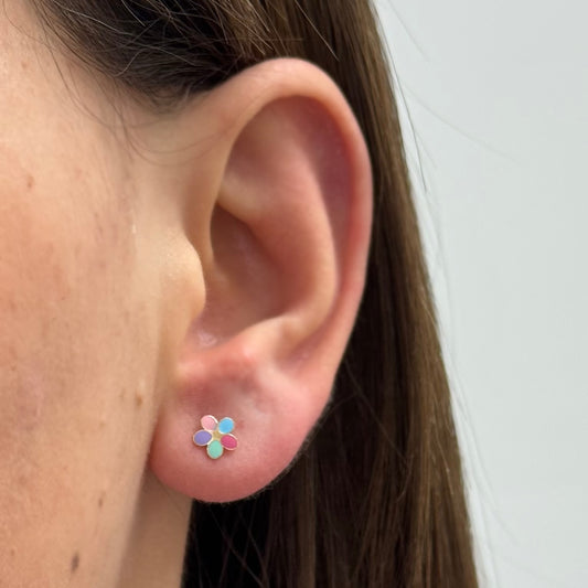 Enamel Flower Multicolored Earring
