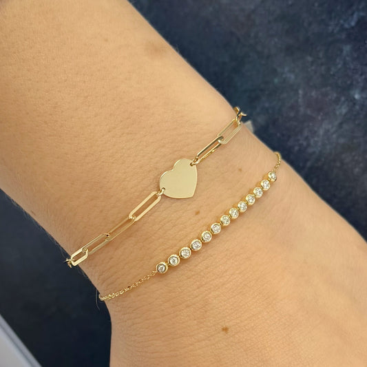 Heart Paperclip Bracelet