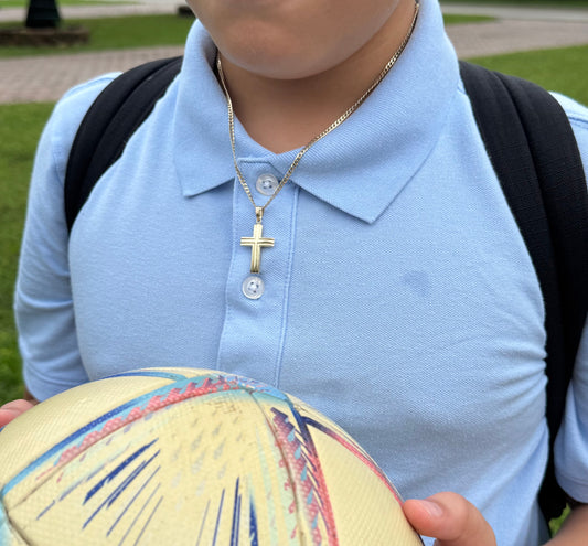 Ribbed Large Cross Pendant