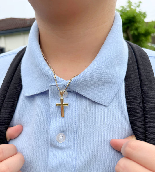Polished Channel Cross Pendant