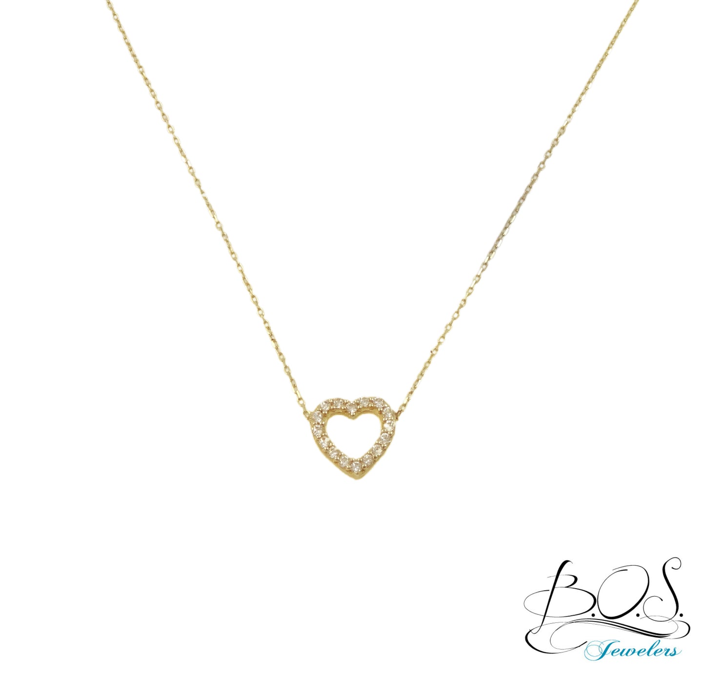14KY Gold Heart CZ Necklace