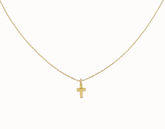 Extra Miniature Plain Cross Necklace