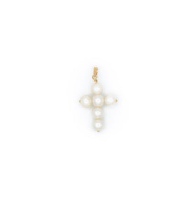 Fresh Water Pearl 4mm Cross on Wire