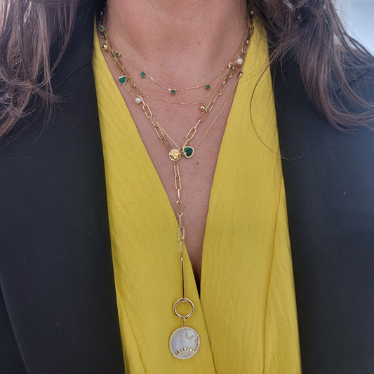 Malachite Or Turquoise Heart Necklace