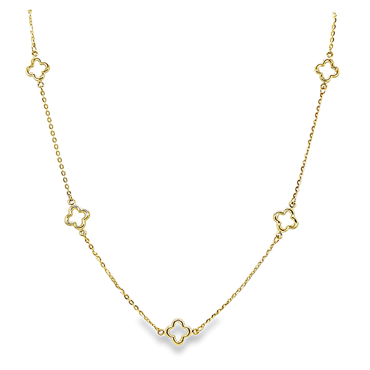 Open Mini Clover Station Necklace