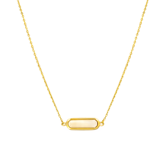 Oval Citrine or White Topaz Necklace
