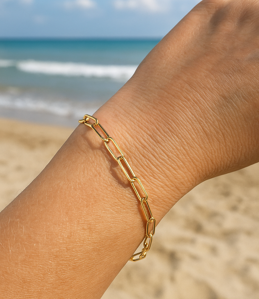 Oval Link Paperclip Bracelet thick paperclip