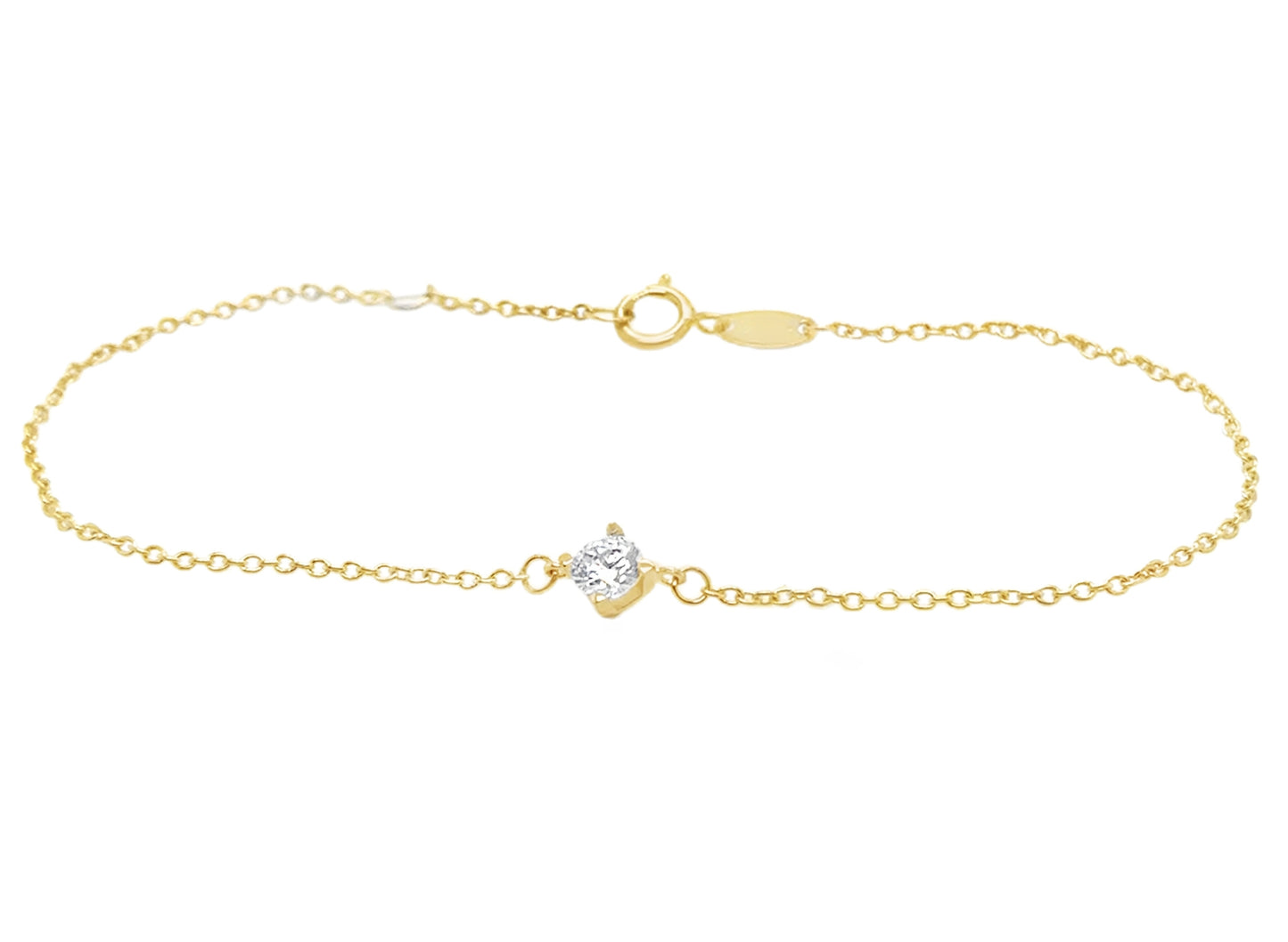 Single Solitaire Cubic Zirconia Bracelet