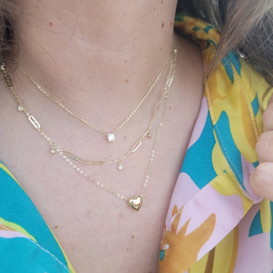 Single Solitaire Cubic Zirconia Necklace