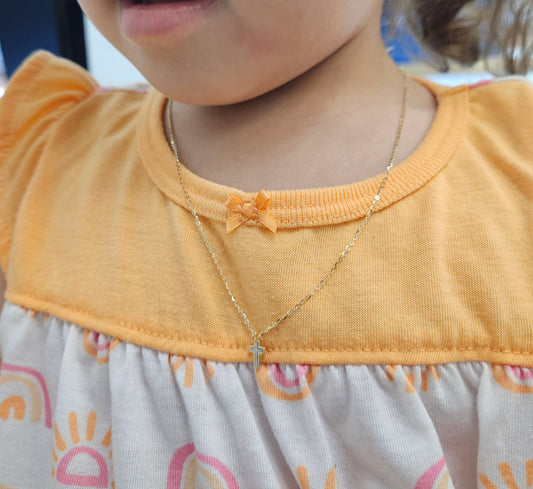 Mother of Pearl Mini Cross Necklace