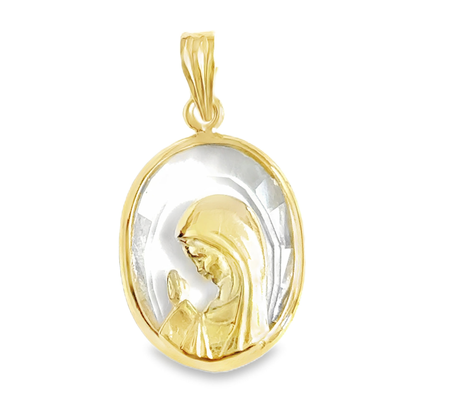 Austrian Crystal Praying Virgen Mary Medal