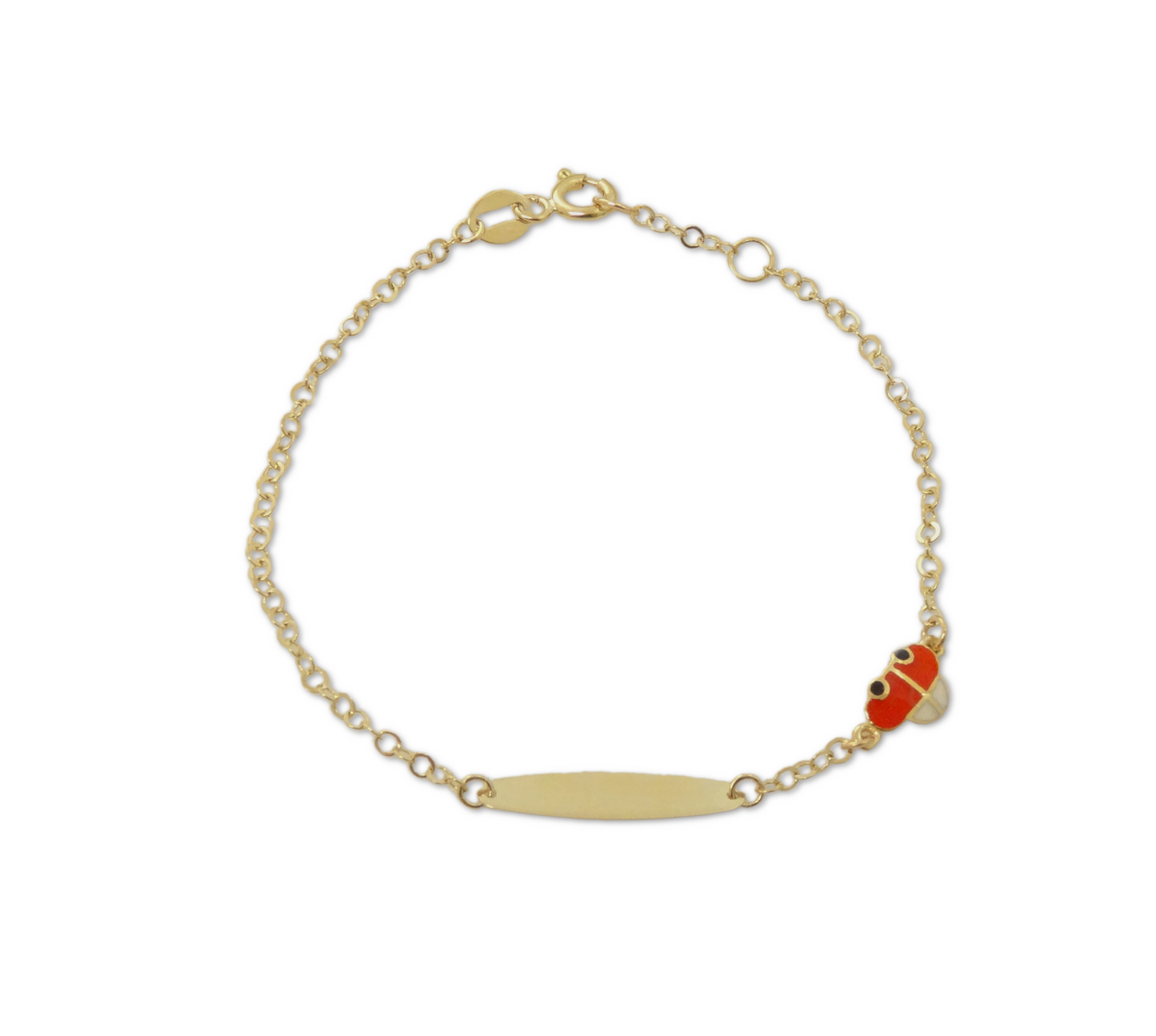 14K Gold Engravable Bracelet with Enamel car