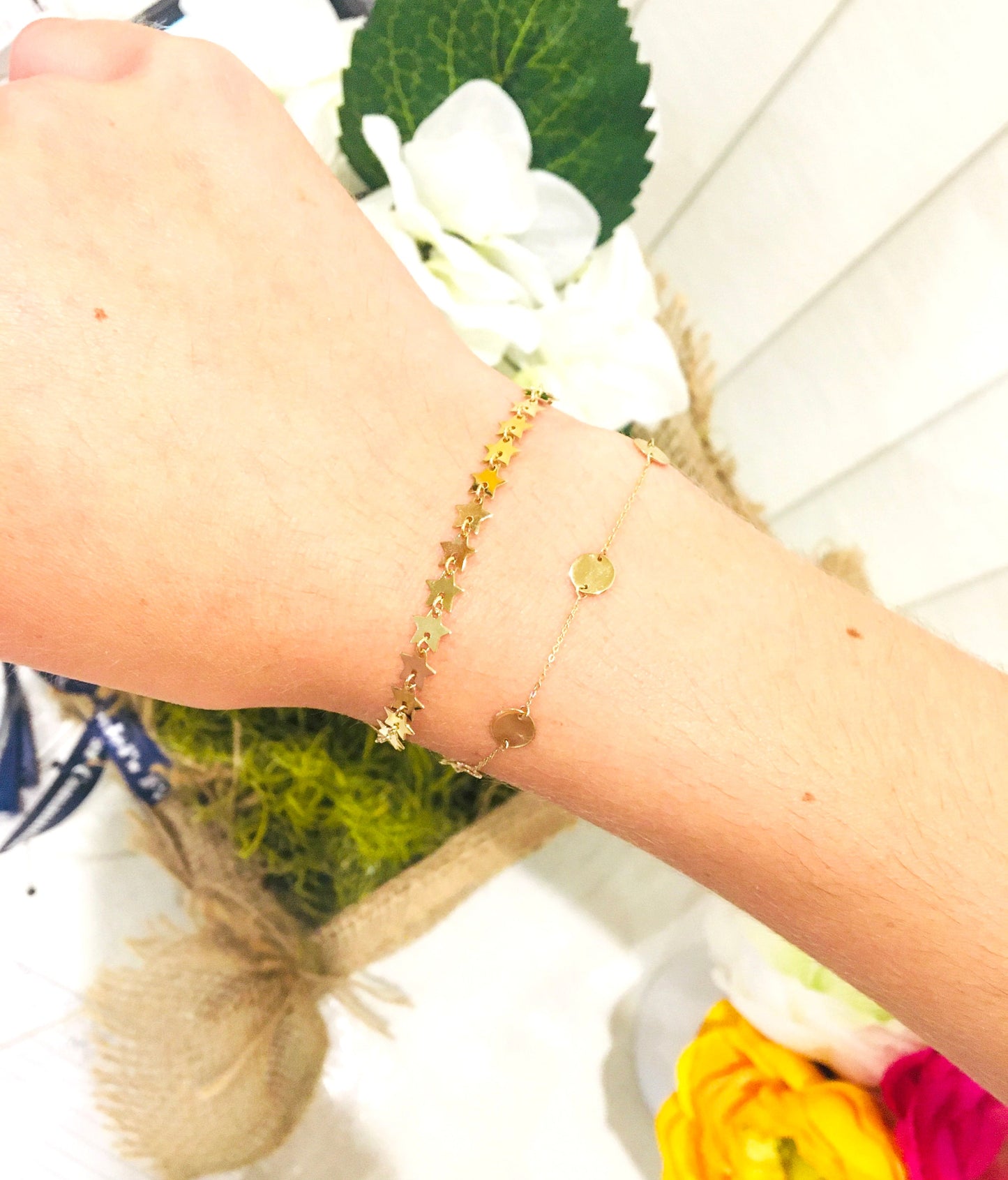 Circle Discs Bracelet 14K Yellow Gold
