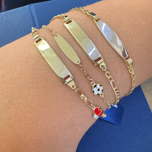 Baby ID Bracelet with Enamel Soccer Ball Charm