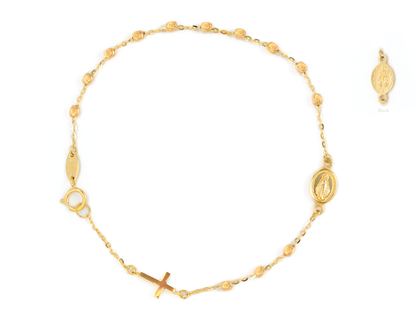 Miraculous Medal and Cross Rosary Bracelet