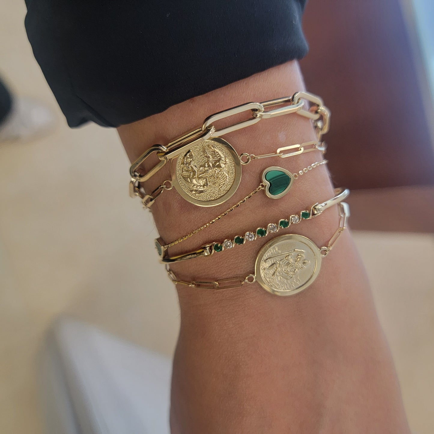 St. Christopher Medal Paperclip Bracelet