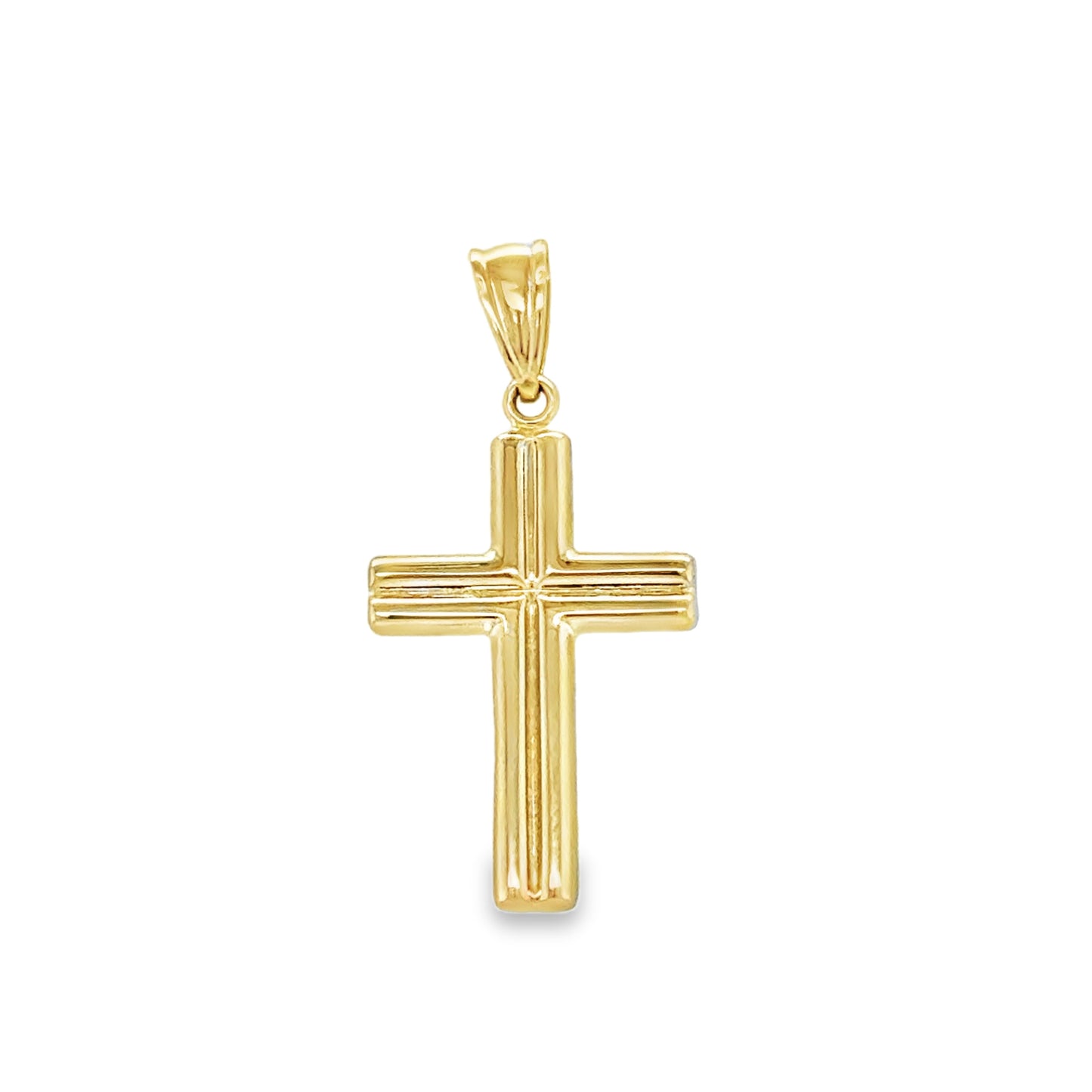 Polished Channel Cross Pendant