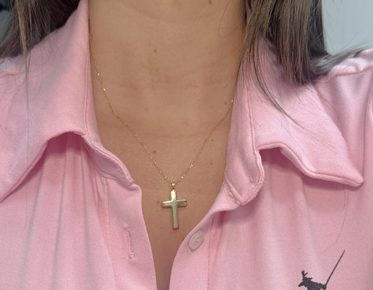 14K Yellow Gold Classic Cross Pendant
