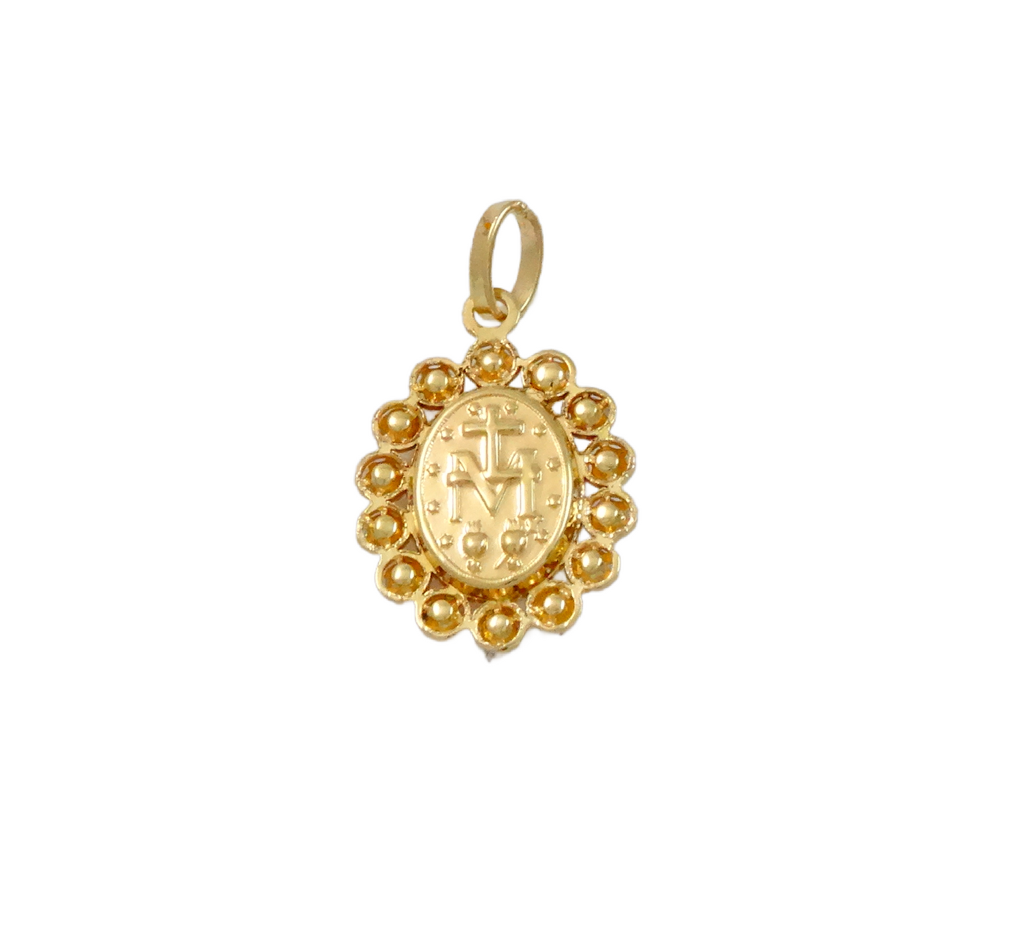 14K Gold Miraculous Pendant with C/Z