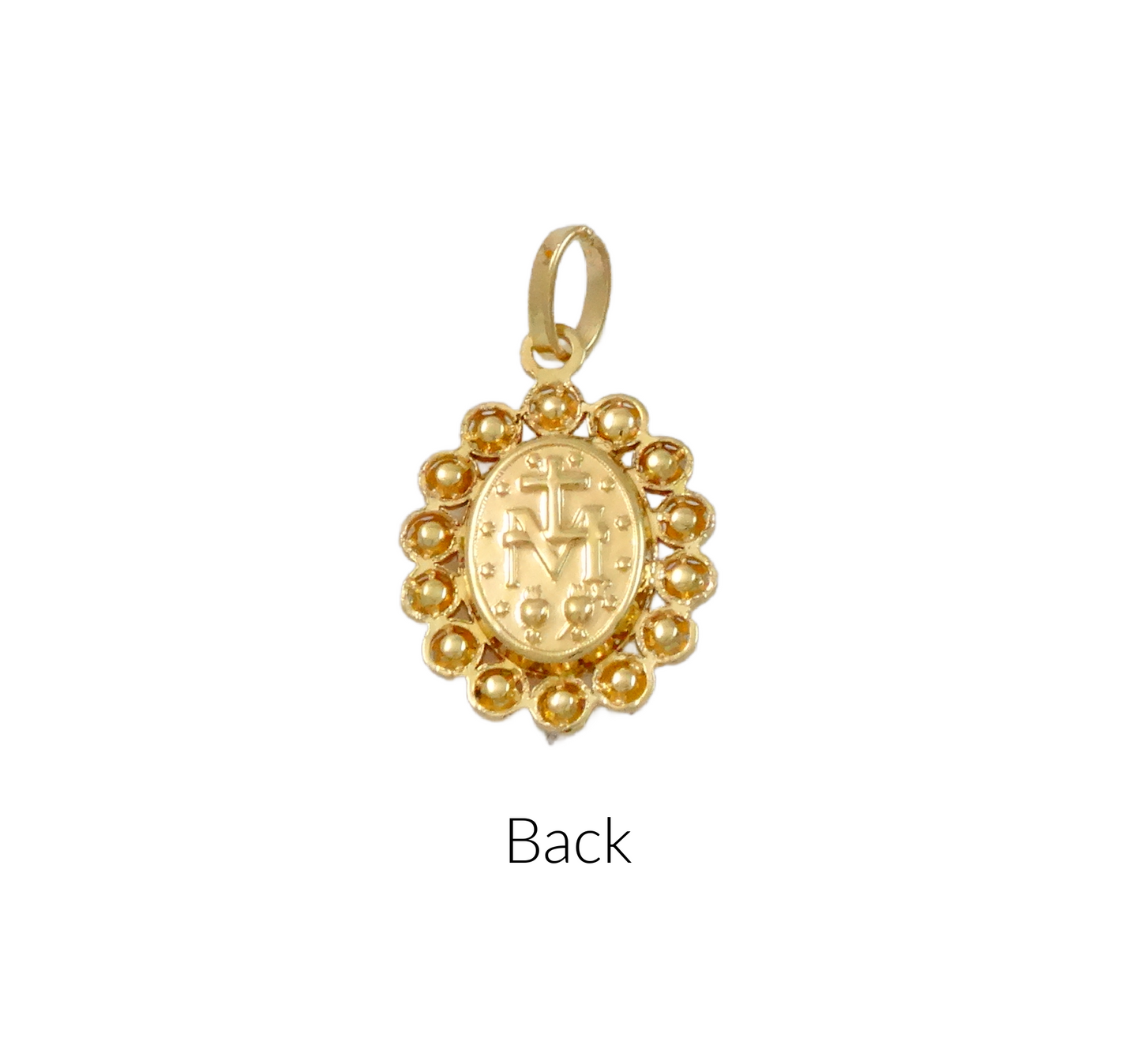 Embellished Miraculous Medal Pendant with Cubic Zirconia